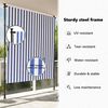 vidaXL Store roulant d'ext&eacute;rieur bleu et blanc 150x270 cm tissu acier