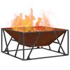 vidaXL Braise Marron 80 x 80 x 40 cm Acier patin&eacute;