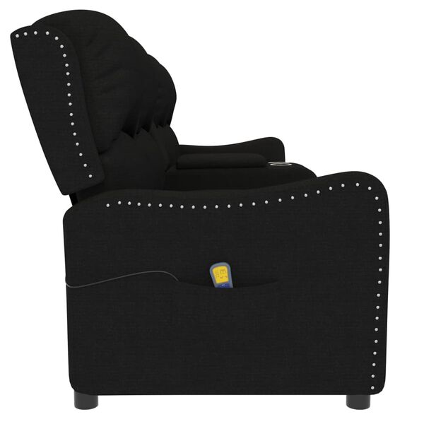 vidaXL Fauteuil de massage inclinable et porte-gobelets 4 places noir