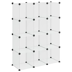 vidaXL Cubes de rangement 12 pcs Transparent PP