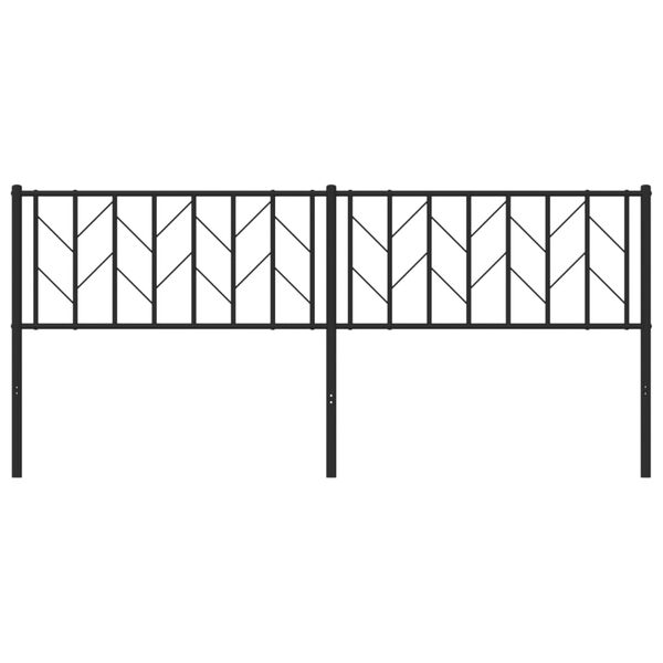 vidaXL T&ecirc;te de lit de remplacement m&eacute;tal noir 193 cm