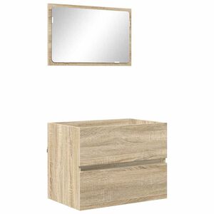 vidaXL Ensemble de mobilier de salle de bain avec tiroir Ch&ecirc;ne Sonoma