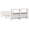 vidaXL Cadre de lit sans matelas blanc 135x190 cm bois de pin massif