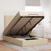 vidaXL Cadre de lit ottoman avec matelas cr&egrave;me 120x200cm tissu