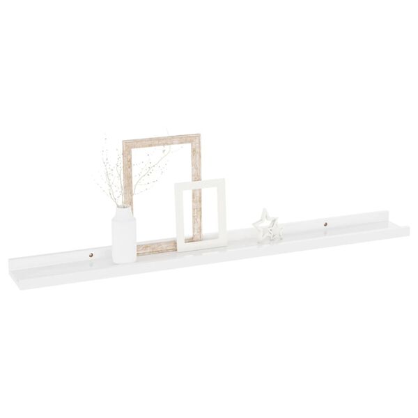 vidaXL &Eacute;tag&egrave;res murales 2 pcs Blanc brillant 80x9x3 cm