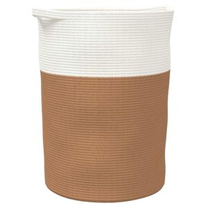 vidaXL Panier de rangement marron et blanc &Oslash;49x65 cm coton