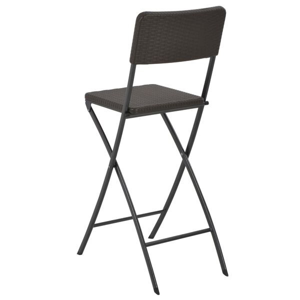vidaXL Chaise de bar pliable lot de 2 PEHD et acier Aspect de rotin