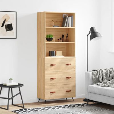 vidaXL Buffet haut Chêne sonoma 69,5x34x180 cm Bois d'ingénierie