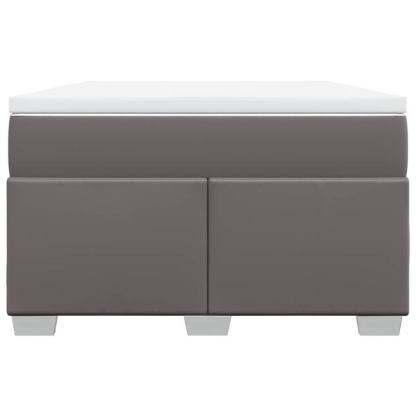 vidaXL Sommier &agrave; lattes de lit avec matelas gris 120x190 cm similicuir