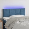 vidaXL T&ecirc;te de lit &agrave; LED Bleu fonc&eacute; 80x5x78/88 cm Velours