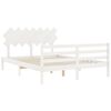 vidaXL Cadre de lit sans matelas blanc 140x190 cm bois massif
