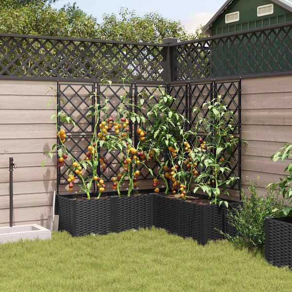 vidaXL Cache-pot de jardin 5 pcs Noir 120 x 120 x 143 cm Acier