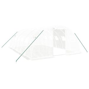 vidaXL Serre avec cadre en acier blanc 24 m&sup2; 6x4x2 m