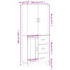 vidaXL Buffet haut Blanc 69,5x34x180 cm Bois d'ing&eacute;nierie