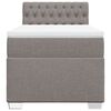 vidaXL Sommier &agrave; lattes de lit avec matelas Taupe 90x190 cm Tissu
