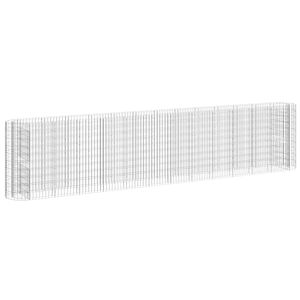 vidaXL Lit sur&eacute;lev&eacute; &agrave; gabion Fer galvanis&eacute; 470x50x100 cm