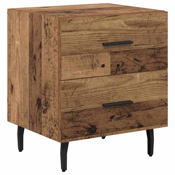 vidaXL Cabinet de chevet avec tiroir Bois ancien 40 x 35 x 47,5 cm
