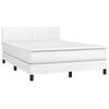 vidaXL Sommier &agrave; lattes de lit avec matelas Blanc 140x190cm Similicuir