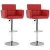 vidaXL Tabourets de bar lot de 2 rouge similicuir