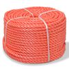 vidaXL Corde torsad&eacute;e Polypropyl&egrave;ne 12 mm 500 m Orange