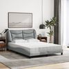 vidaXL Lit avec matelas Hvar gris clair 140x190 cm tissu