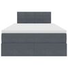 vidaXL Lit avec rangement et LED Gris fonc&eacute; 120 x 190 cm Velours