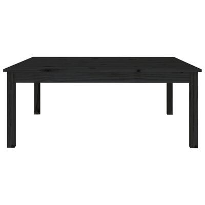 vidaXL Table basse Noir 100x100x40 cm Bois massif de pin