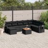 vidaXL Salon de jardin 9 pcs avec coussins noir r&eacute;sine tress&eacute;e