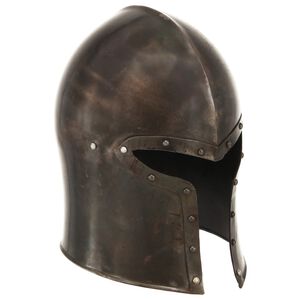 vidaXL Casque de chevalier m&eacute;di&eacute;val antique pour GN Argent&eacute; Acier