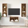 vidaXL Ensemble meuble TV Montage mural Bois Ancien 37 x 37 x 107 cm