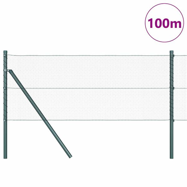 vidaXL Poteau de cl&ocirc;ture. Vert 100 x 0,4 m (maille de 13 mm)