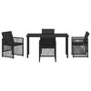 vidaXL Ensemble de salle &agrave; manger pour jardin 5 pcs Noir polyrotin