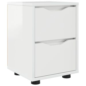 vidaXL Table de chevet Blanc brillant 30,5 x 30 x 43 cm