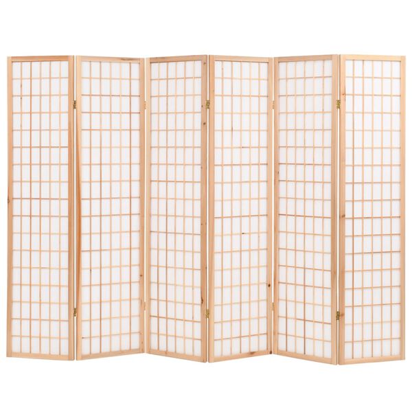 vidaXL Cloison de s&eacute;paration 6 panneaux Style japon 240x170 cm Naturel