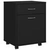 vidaXL Armoire &agrave; roulettes Noir 45x38x54 cm Bois d&rsquo;ing&eacute;nierie