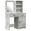 vidaXL Ensemble de table de maquillage avec LED 2 pc Gris b&eacute;ton