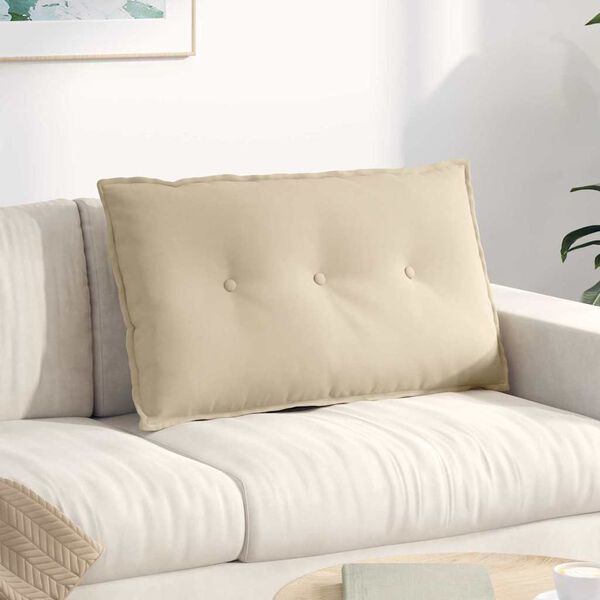vidaXL Coussin de Dos Cr&egrave;me 80 x 50 cm Tissu en microfibre
