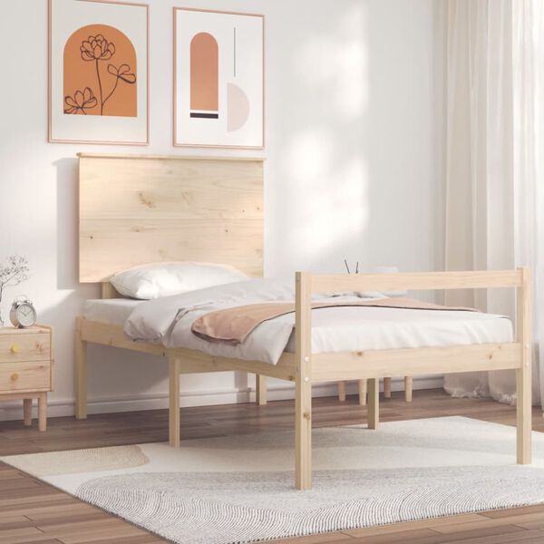 vidaXL Lit pour personne &acirc;g&eacute;e sans matelas bois massif