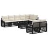 vidaXL Ensemble de canap&eacute; de jardin 9 pcs Noir polyrotin