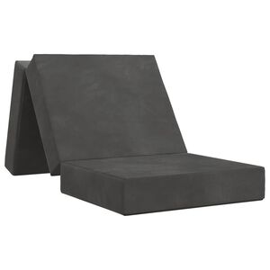 vidaXL Canap&eacute;-lit pliable 75 x 67 x 45 cm Gris fonc&eacute;