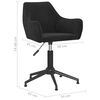 vidaXL Chaise pivotante de salle &agrave; manger Noir Velours