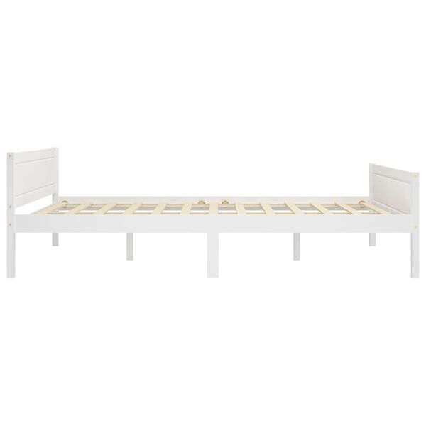 vidaXL Cadre de lit sans matelas blanc bois de pin massif 140x200 cm