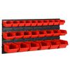 vidaXL Ensemble d'&eacute;tag&egrave;res d'atelier 26 pcs Rouge et noir 77x39 cm PP