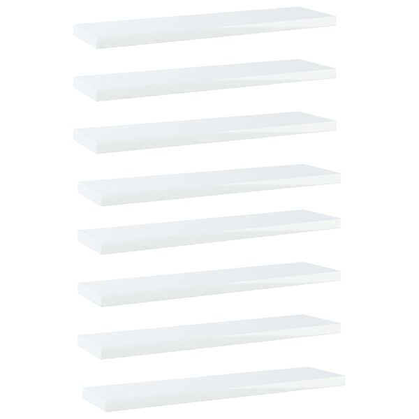 vidaXL Panneaux de biblioth&egrave;que 8 pcs blanc brillant bois d&rsquo;ing&eacute;nierie