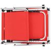 vidaXL Chaise longue pliable avec toit aluminium et textil&egrave;ne rouge