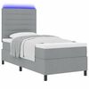 vidaXL Lit &agrave; ressorts avec matelas Gris clair 90 x 200 cm tissu