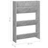 vidaXL Armoires &agrave; chaussures murales 2 pcs Gris b&eacute;ton 60x18x90 cm