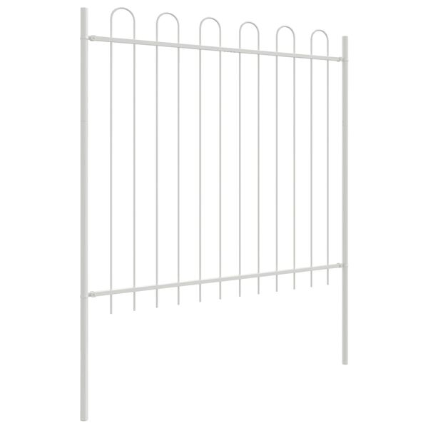 vidaXL Clôture de jardin Blanc 5,1 x 1 m Acier peint par poudre