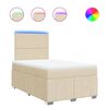 vidaXL Sommier &agrave; lattes de lit avec matelas Cr&egrave;me 120x200 cm Tissu