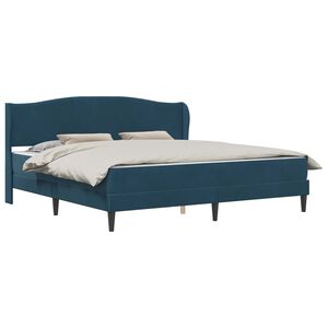 vidaXL Cadre de lit avec t&ecirc;te de lit Bleu 200 x 200 cm Velours